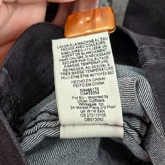 Free People Modern Femme Denim Stretch Skirt 10 Washed Out Faded Black Mini Goth - Picture 6 of 10